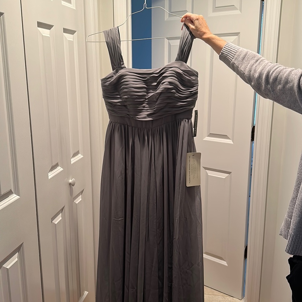 adrianna papel grey chiffon dress
